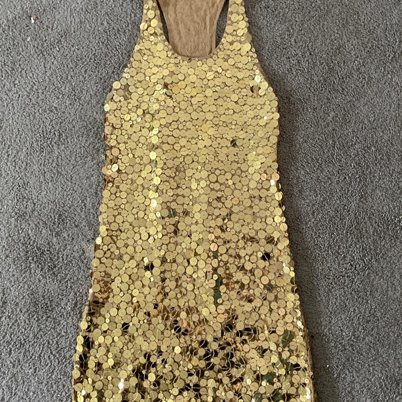Gold sequenced dress - Picture 1 of 4